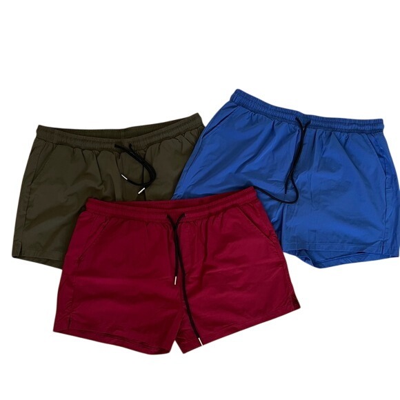 Other - Mens Athletic Swim Trunks Bundle Blue Olive Burgundy Quick Dry Shorts Set L